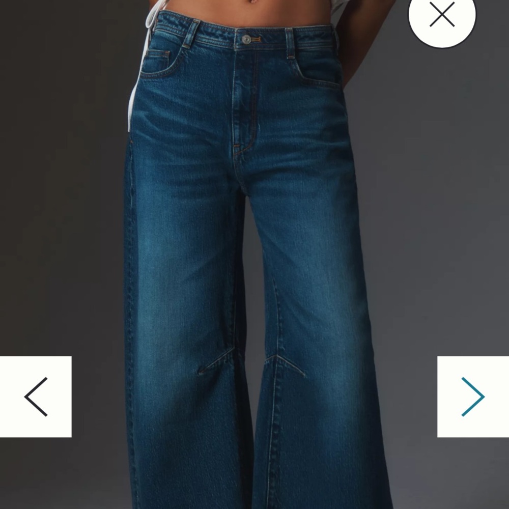 PILCRO BOWED SLOUCH HIGH-RISE TAPER JEANS sz 23 Tall. OUT OF STOCK ONLIN… - Picture 3 of 14
